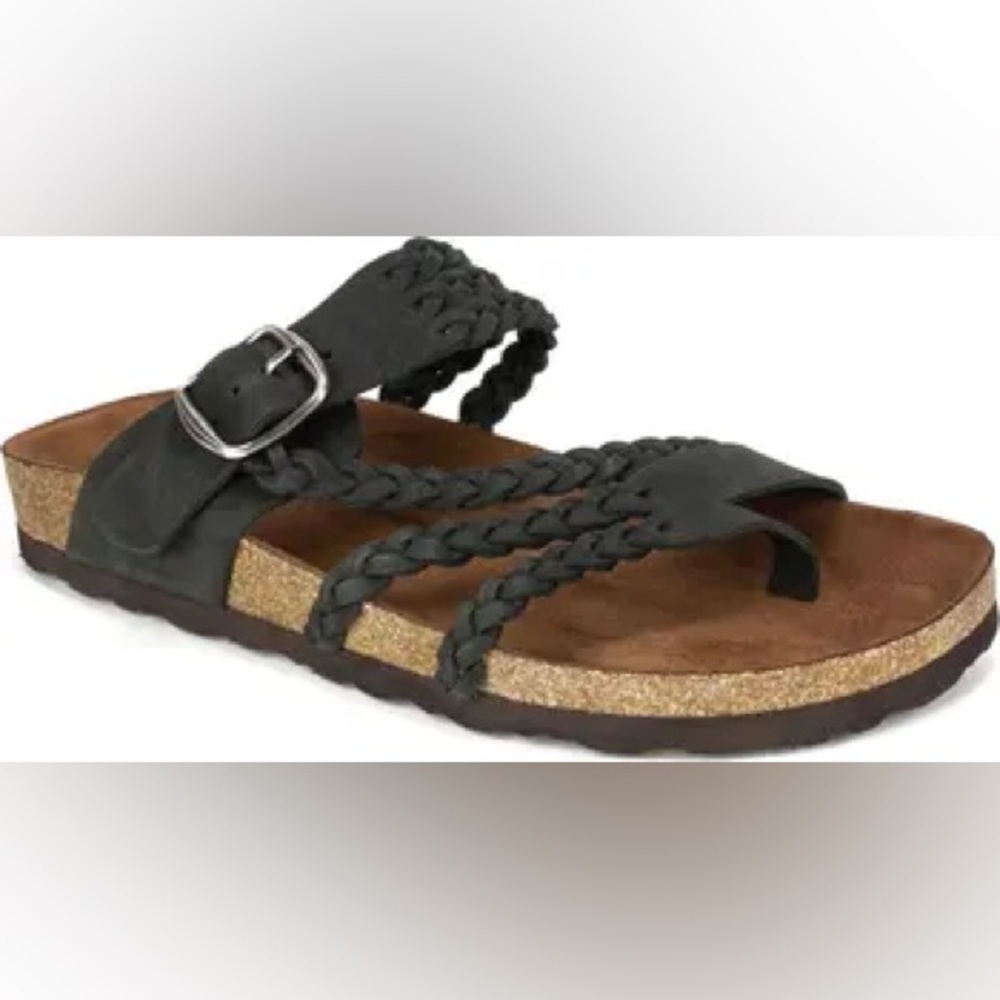 NWOB White Mountain Women’s Hayleigh Braided Leather Footbed Sandals in size 11
